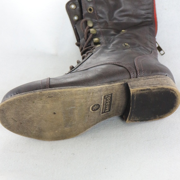 New BAMBOO PAIR of Roll Down USA Flag Combat Boots Sz 5.5 US Women - Picture 8 of 8